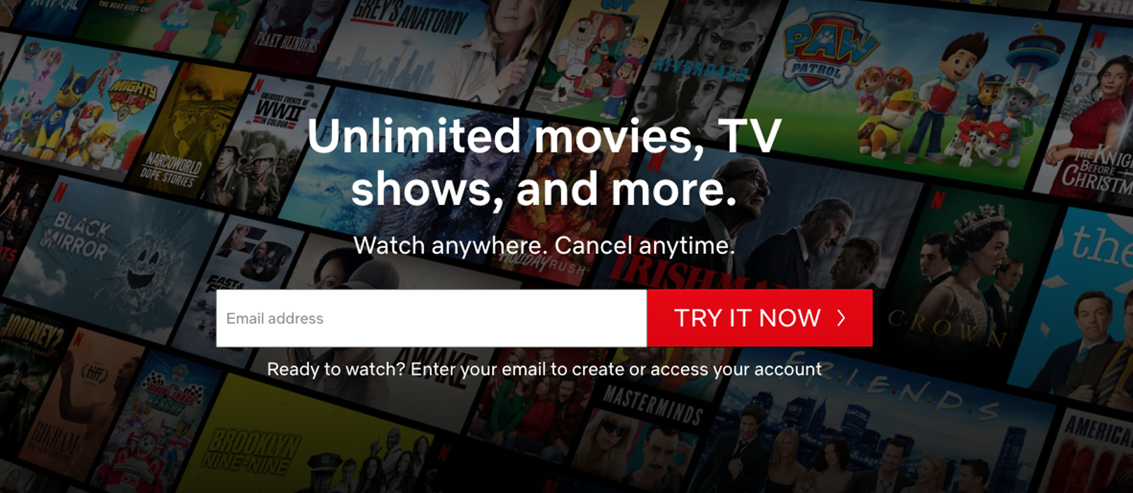Netflix CTA used as an example of web design best practices