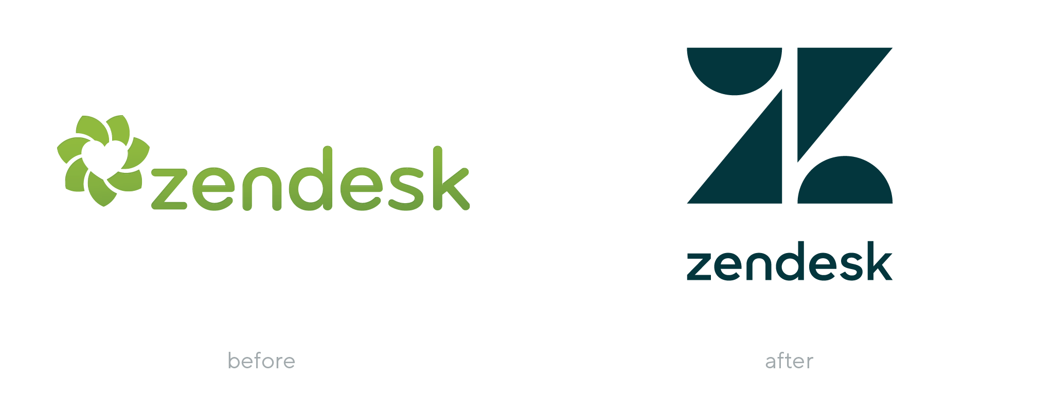 Zendesk logo before and after rebranding