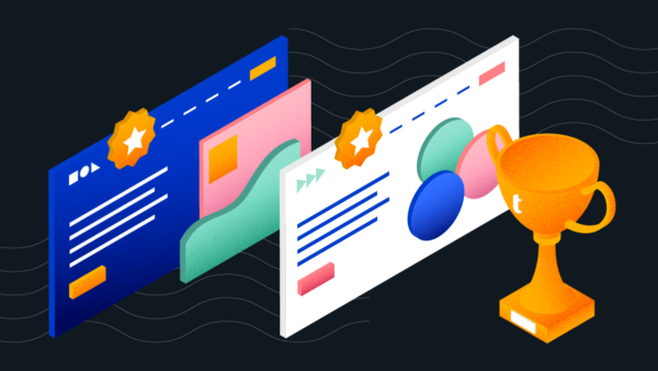 Illustrated web browsers with stars